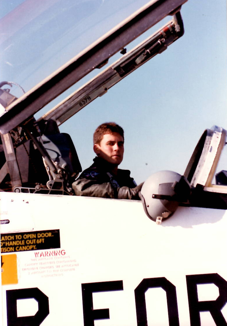 2nd Lieutenant Waggett in a T-38 at Euro-Nato Joint Jet Pilot Training at Sheppard Air Force Base, Wichita Falls TX
